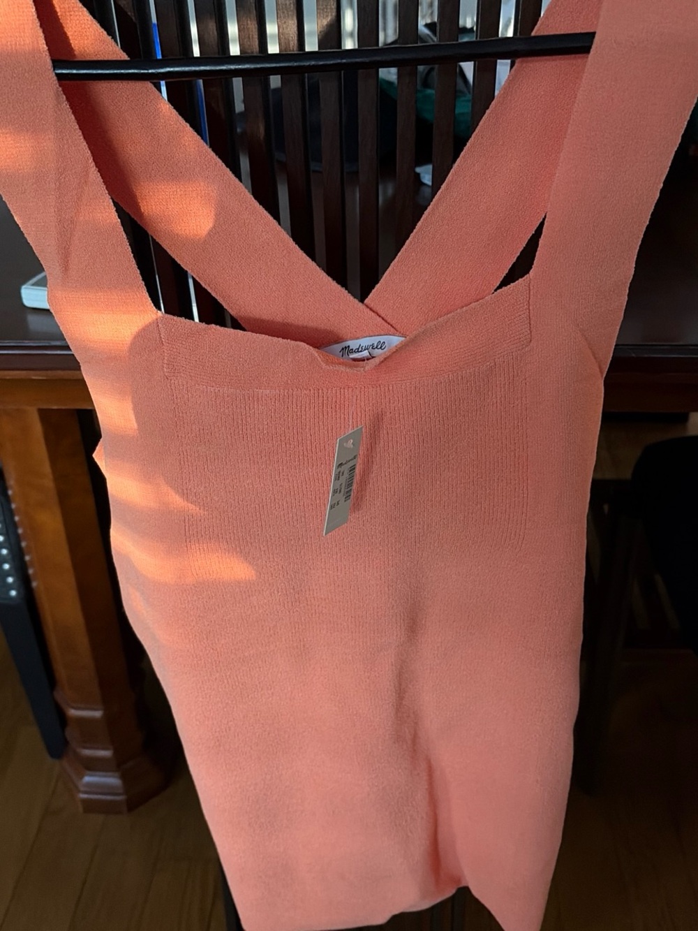 Madewell Coral Textured Knit Tank